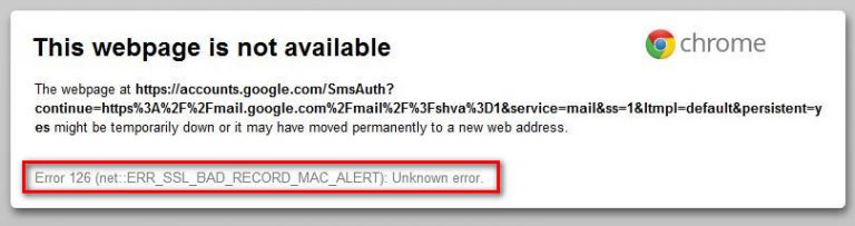 chrome for android error ssl bad_record_mac record mac alert
